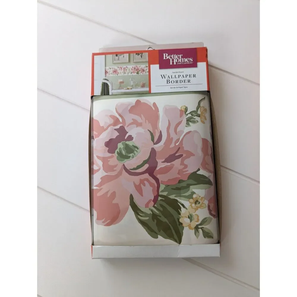 Better Homes & Gardens Wallpaper Border - Pink Flowers - 6.75